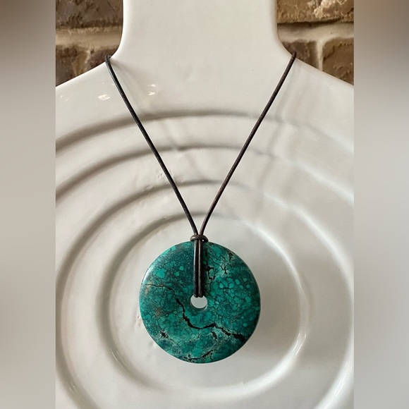 Sundance Jewelry - Sundance Catalog Jasper & Leather Choker Necklace